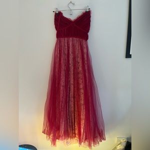 NWT one of a kind burgundy tulle dress